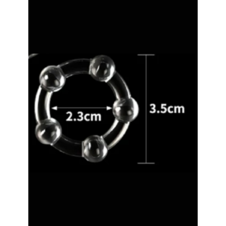 Boncuklu Penis Halkası Şeffaf Renk