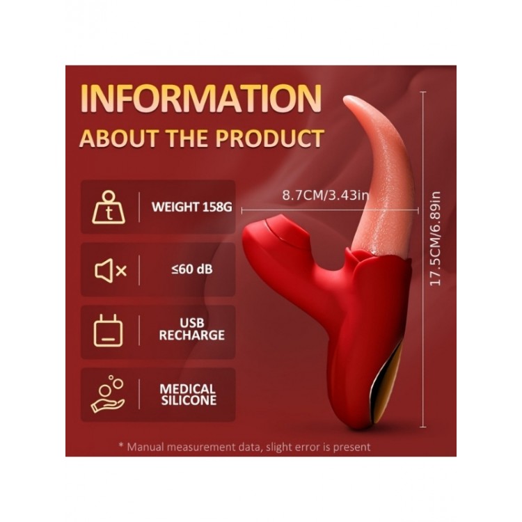 Censan 10 Modlu Dil Yalama ve Emiş Vibratörü – G Noktası, Klitoris ve Meme Ucu Uyarıcı