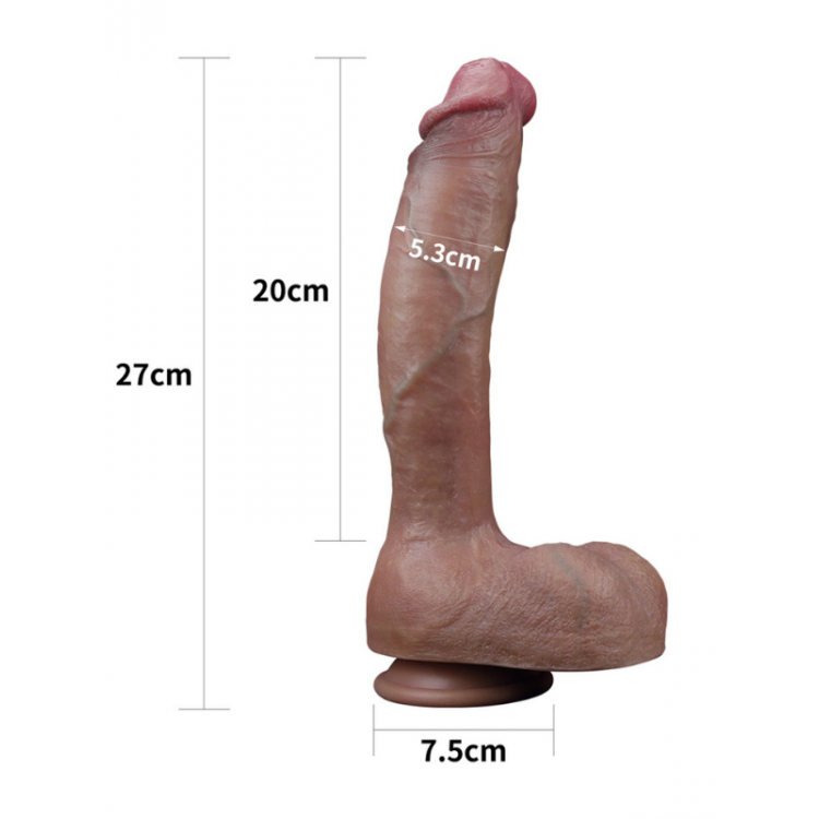 Censan 10.5 İnç Dual layered Platinum Silicone Cock