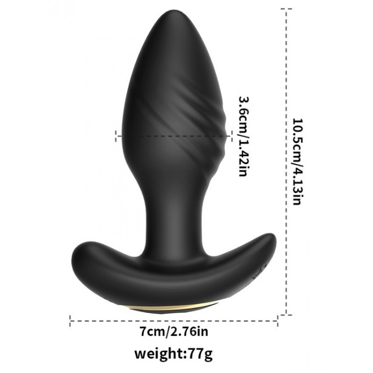 Censan Big Boat Anchor Swing – Telefon Kontrollü Titreşimli Anal Plug (Siyah)