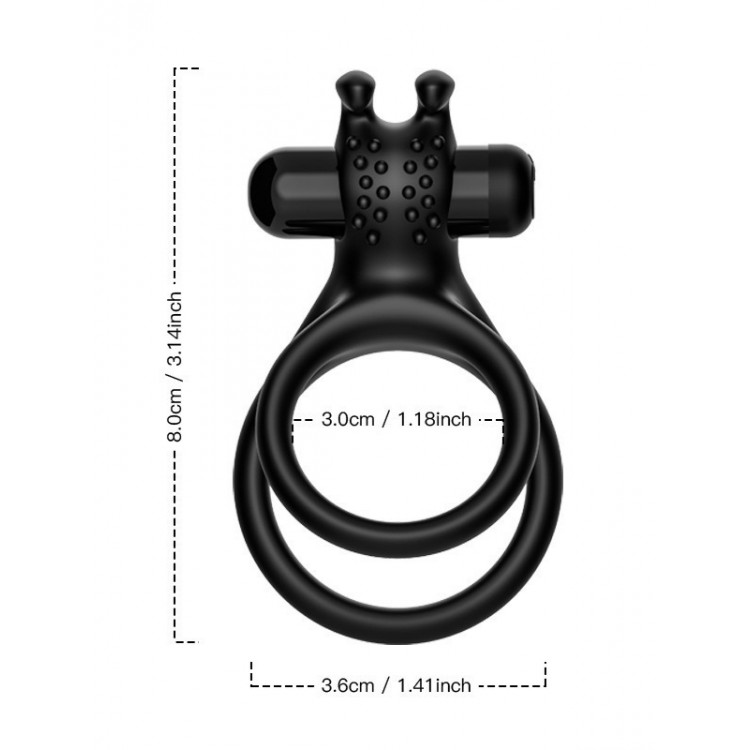 Censan Çift Halkalı Manyetik Şarjlı Penis ve Testis Halkası – Klitoris Uyarıcılı, Suya Dayanıklı, Çiftler İçin Tasarlanmış Titreşimli Model