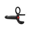 Censan Çift Penis Halkalı Titreşimli Prostat Masaj Aleti ve Dildo Vibratör - Geciktirici Etkili & Testis Uyarıcı Esnek Silikon Anal Plug