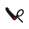 Censan Çift Penis Halkalı Titreşimli Prostat Masaj Aleti ve Dildo Vibratör - Geciktirici Etkili & Testis Uyarıcı Esnek Silikon Anal Plug