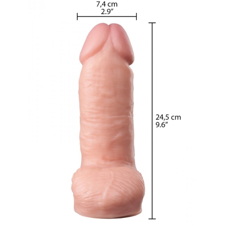 Censan Gerçekçi Tasarımlı Geniş Çaplı Silikon Dildo 24,5 cm