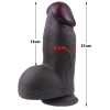 Censan Gerçekçi Tasarımlı Geniş Çaplı Vakum Tabanlı Silikon Dildo 21 cm Siyah
