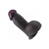 Censan Gerçekçi Tasarımlı Geniş Çaplı Vakum Tabanlı Silikon Dildo 21 cm Siyah