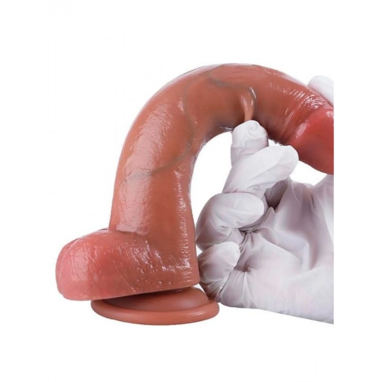Censan Gerçekçi Tasarımlı Vakum Tabanlı Silikon Dildo 21,6 cm