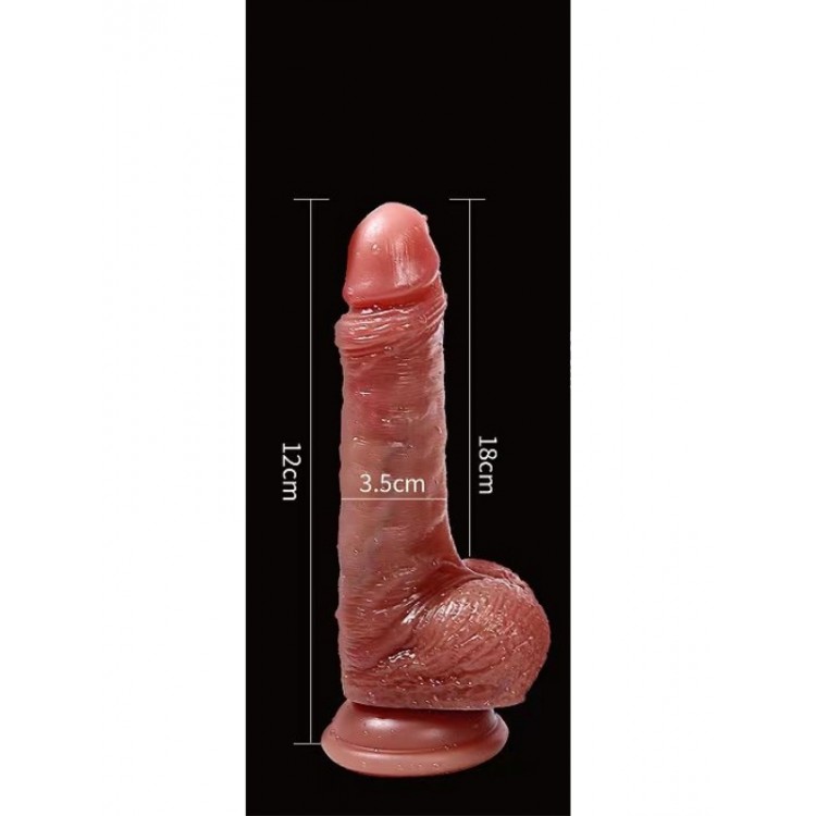 Censan Gerçekçi Tasarımlı Vakum Tabanlı Silikon Masaj Cihazı 18 cm