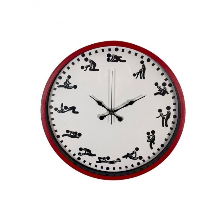 Censan Kamasutra Temalı (Pozizyonlu) Duvar Saati Kırmızı