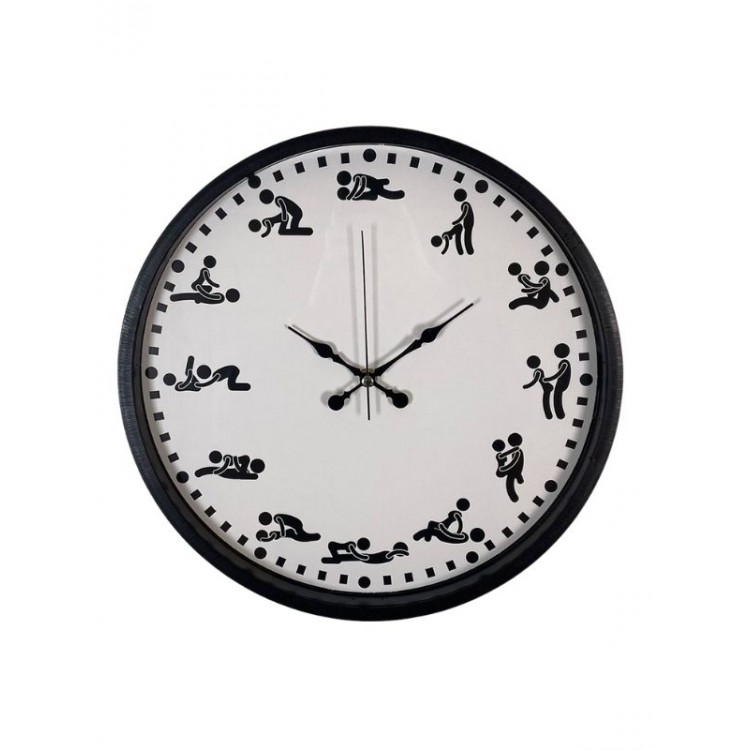 Censan Kamasutra Temalı (Pozizyonlu) Duvar Saati Siyah