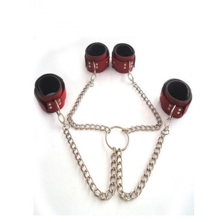 Censan Kırmızı Deri El Ayak Kelepçesi