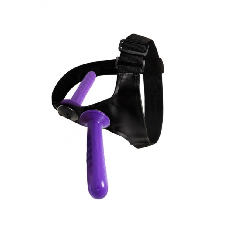 Censan Mor Double Dong Belden Bağlamalı Çift Taraflı Bisex Dildo model 2