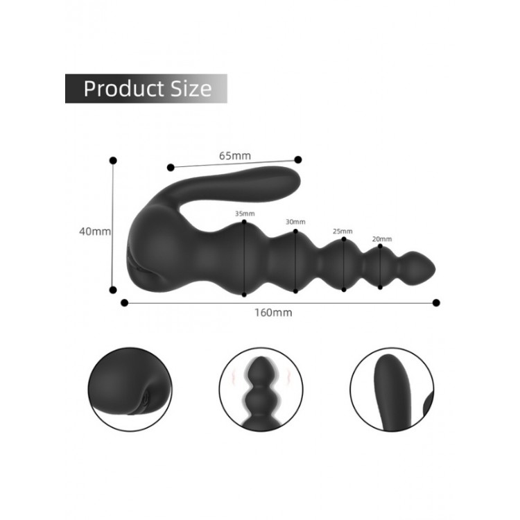 Censan Neue 10 Fonksiyonlu Titreşimli Anal Boncuklu Plug – Kablosuz Kumandalı