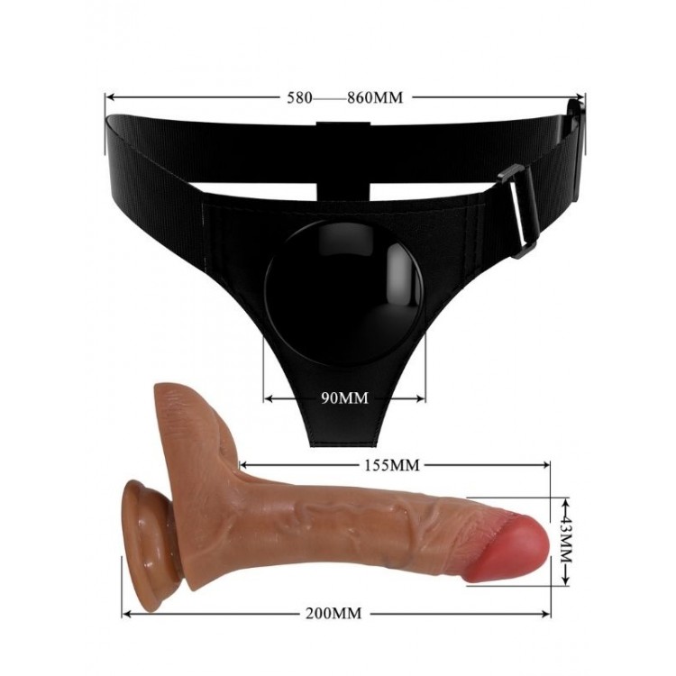 Censan Oher Fışkırtmalı & Titreşimli Belden Bağlamalı Dildo Vibratör