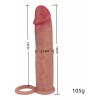 Censan Realistik Penis Kılıfı 19 cm | Esnek Silikon Uzatıcı ve Kalınlaştırıcı Kılıf | Testis Halkalı