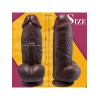 Censan Siyah SuperLove Realistik Dual Density Dildo – 21 cm Güçlü Emme Tabanlı Vücut Dostu Silikon