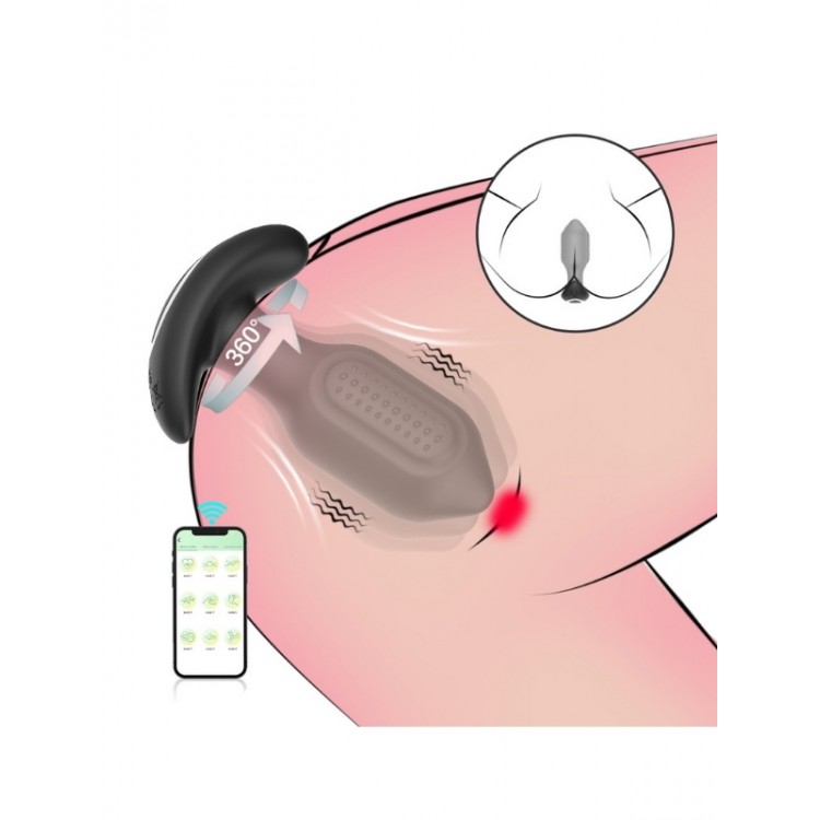 Censan Sledgehammer Swing – Telefon Kontrollü Titreşimli Anal Plug (Siyah)