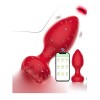 Censan Telefon Kontrollü Full Covered Rubber Rose Anal Plug – Kırmızı