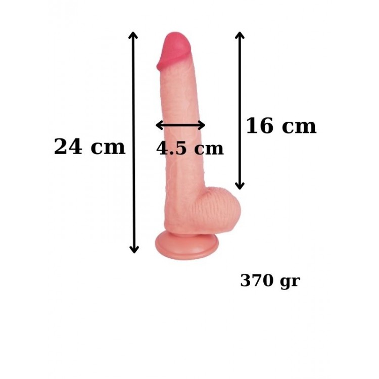 Censan Ultra Gerçekçi 24 Cm Kıkırdaklı Dildo
