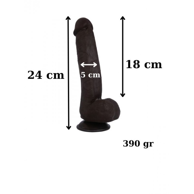 Censan Ultra Gerçekçi 24 Cm Model2 Brown Melez Kıkırdaklı Dildo