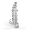 Censan Wolf Warrior Crystal Şeffaf Dokulu Penis Kılıfı – Esnek TPE Malzeme, Gerçekçi His, 13.8 cm
