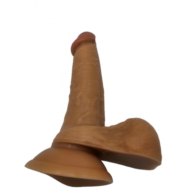 Gerçekçi Testisli Melez Dildo 18 cm