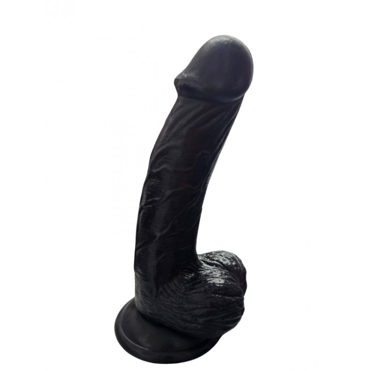 Gerçekçi Testisli Siyah Dildo 19 cm Gerçekçi Testisli Siyah Dildo 19 cm