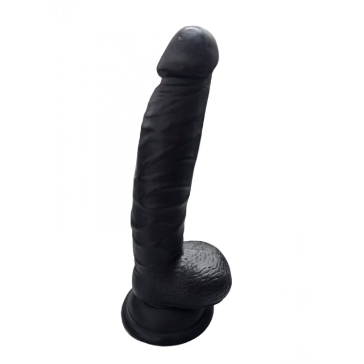 Gerçekçi Testisli Siyah Dildo 20 cm
