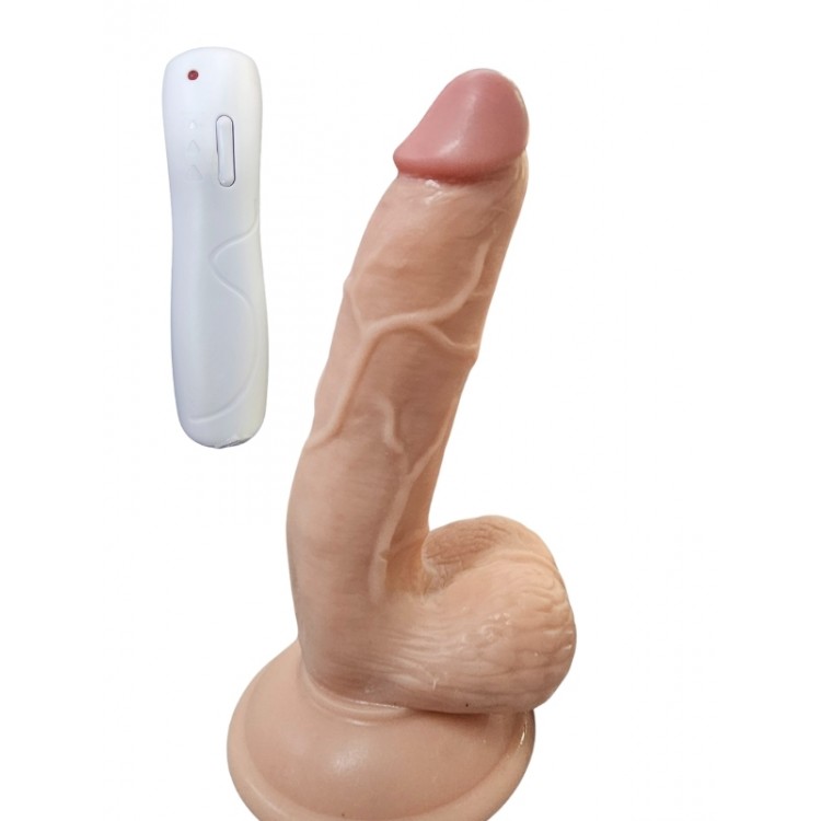 Gerçekci Titreşimli Kumandalı Realistik Vantuzlu Vibratör 19 cm