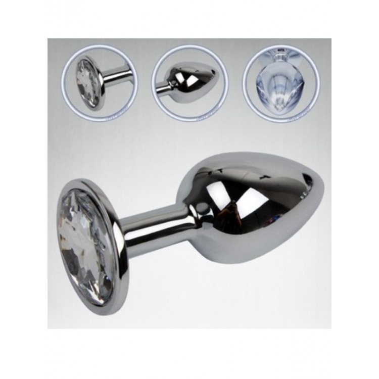 Paslanmaz Çelik Anal Plug Tıkaç Beyaz Taşlı