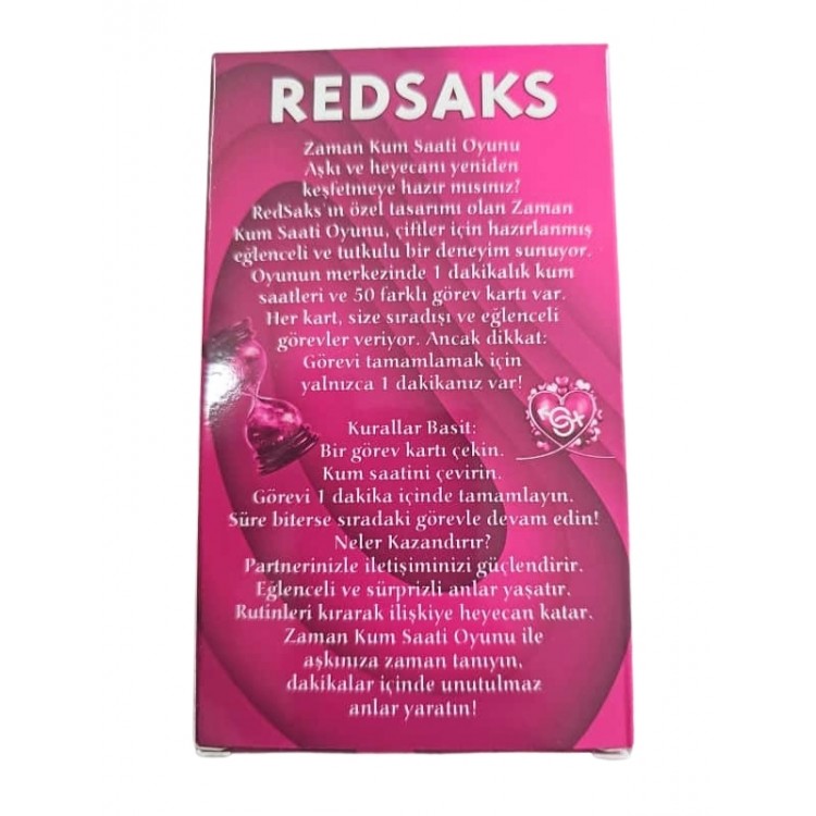 RedSaks Zaman Kum Saati Çiftler Oyunu – 1 Dakikalık Tutku ve Eğlence Görev Kartlarıyla Romantik Oyun Seti