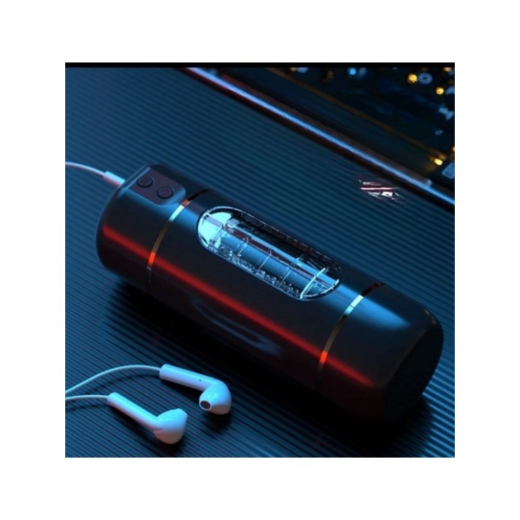 USB Şarjlı 10 Mod Titreşimli Sesli Akıllı Mastürbatör Siyah