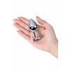 Metal by TOYFA Anal Plug, Metal, gümüş, mor kristalli, 8 cm, Ø 3,4 cm, 85 g