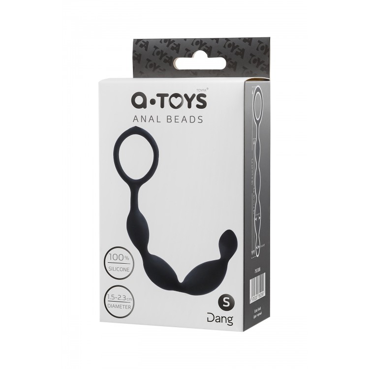 A-Toys by TOYFA  Anal Boncuk S, silikon, siyah, 19,5cm
