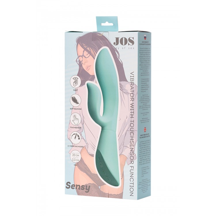 JOS TouchSensor Fonksiyonlu SENSY Vibratör, Silikon, Cam Göbeği, 20 cm