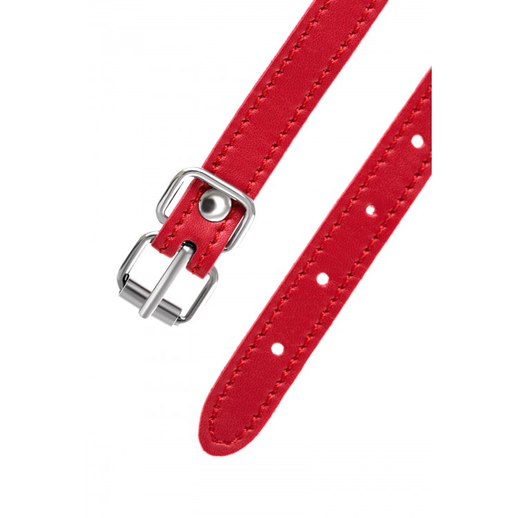 Anonymo BDSM Maske, PU deri, kırmızı, 65 cm