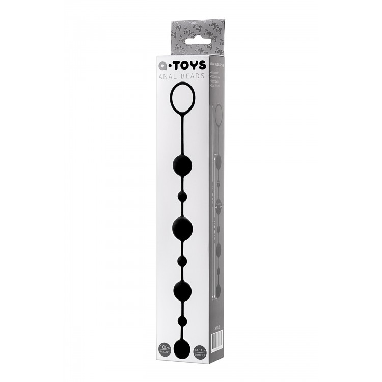 A-Toys by TOYFA Coron Anal Boncuk, silikon, siyah, 35,9cm