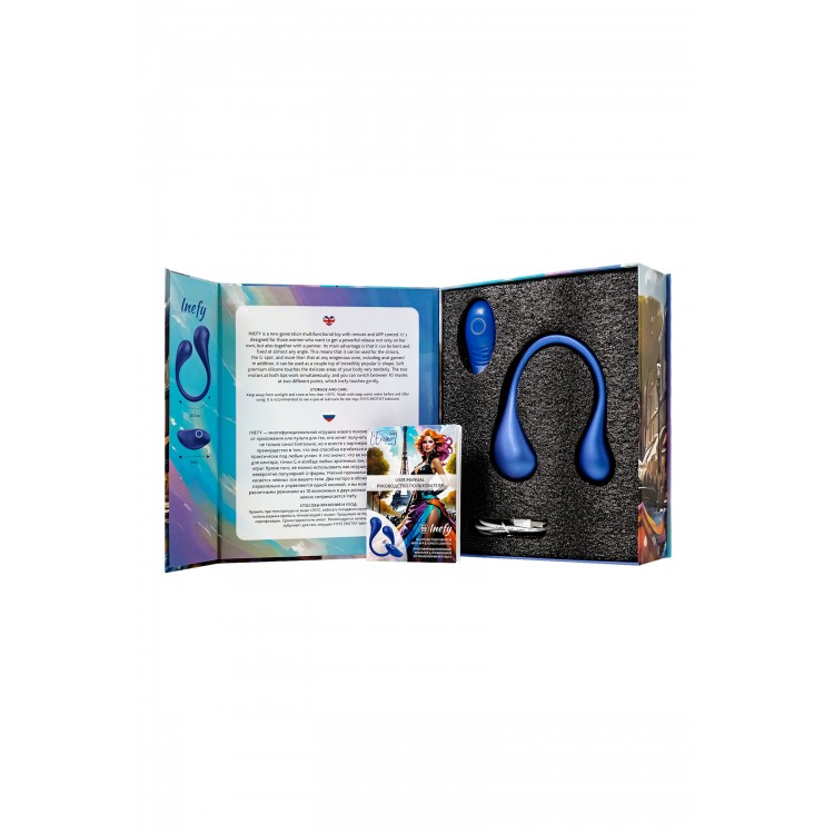 L’Eroina APP INEFY Çok Fonksiyonlu Vibratör, Kumanda ve Uygulama Kontrollü, Silikon, Mavi, 26.5 cm