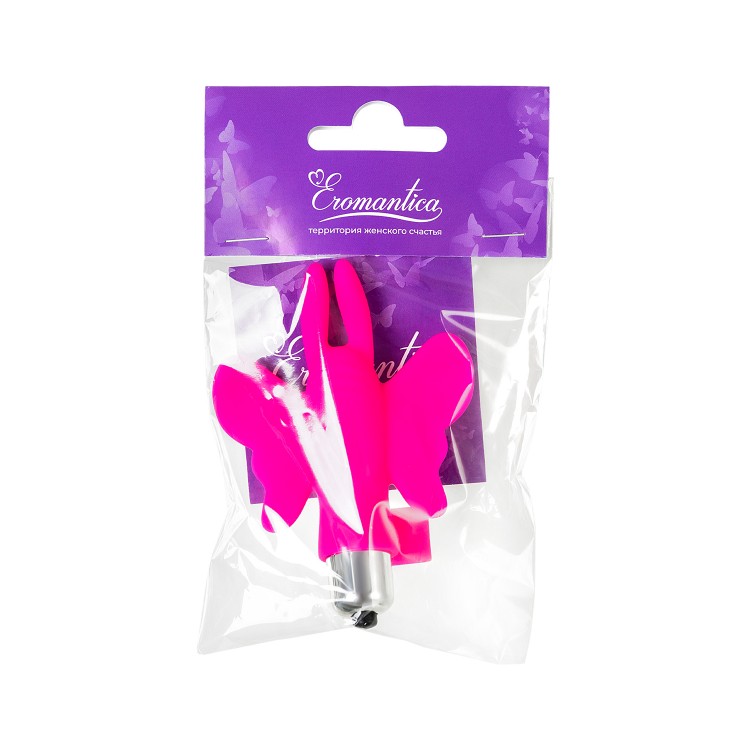 Eromantica Butterfly parmak Kelebek vibratörü, Silikon, pembe, 10 cm