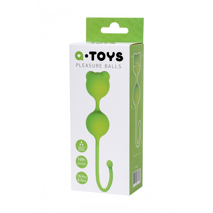 A-Toys by TOYFA Meeko Vajinal Topları, silikon, yeşil, 16,4 cm, Ø 2,7 cm