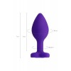 ToDo by Toyfa Diamond Heart Anal Plug, Silikon, mor, 7 cm, Ø 2 cm, 18 g