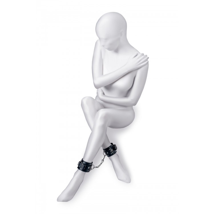 Anonymo BDSM Ayak Kelepçe #0153, PU deri, siyah, 26,5 cm