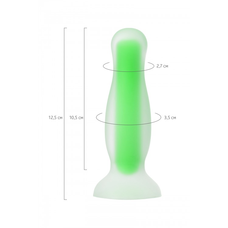 Beyond by Toyfa Mortimer Glow Karanlıkta Parlayan Anal Plug, Silikon, Şeffaf, 12,5 cm
