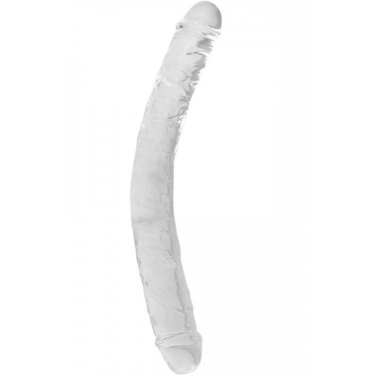 Çift Taraflı Şeffaf Realistik Dildo – Esnek Jelly Malzeme, 44,5 cm