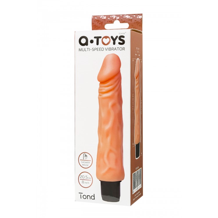 A-Toys by TOYFA Tond Realistik Vibratör, TPE,Ten, 20,5 cm