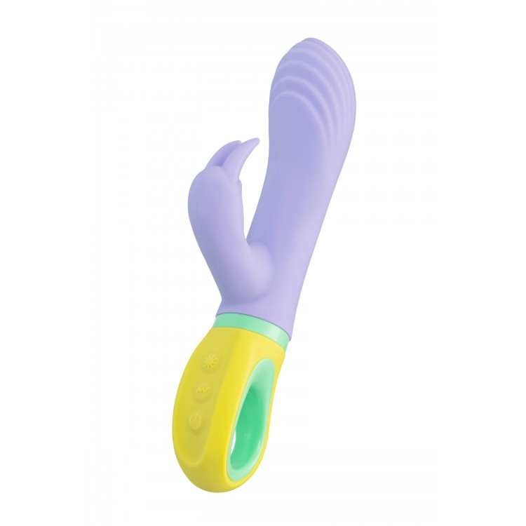 Flovetta WISTERIA Klitoral Uyarıcılı G Noktası Vibratörü, Silikon, Mor, 18.5 cm