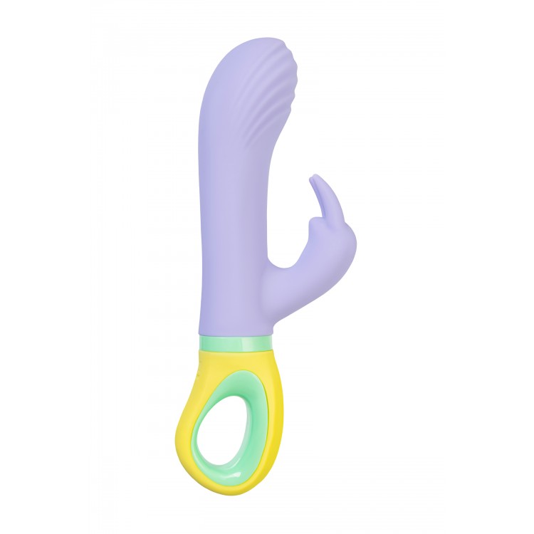 Flovetta WISTERIA Klitoral Uyarıcılı G Noktası Vibratörü, Silikon, Mor, 18.5 cm