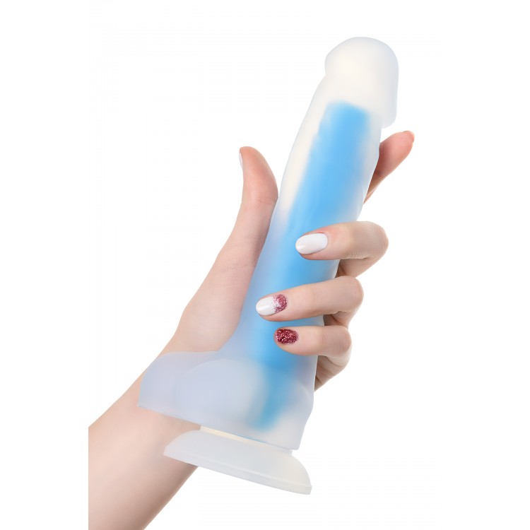 Beyond by Toyfa  Bruce Glow Gece Parlayan Dildo, Silikon, Şeffaf, 22 cm