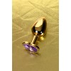 Metal by TOYFA Anal Plug, Metal, altın, mor kristalli, 7 cm, Ø 2,7 cm, 50 g