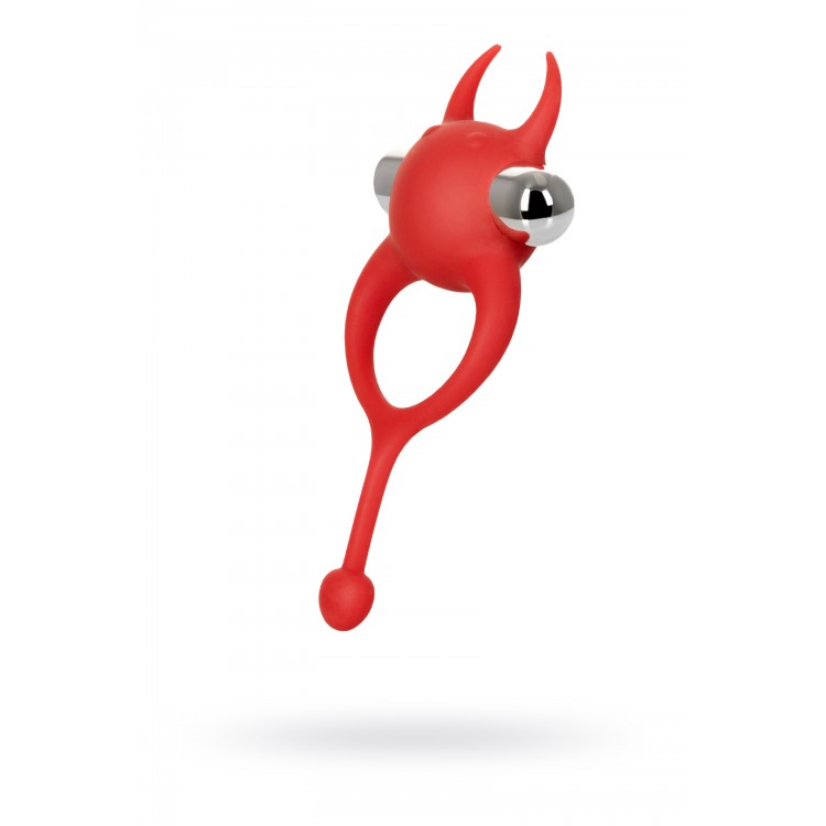 JOS NİCK Kuyruklu Penis Halkası, silikon, kırmızı, 13,5 cm